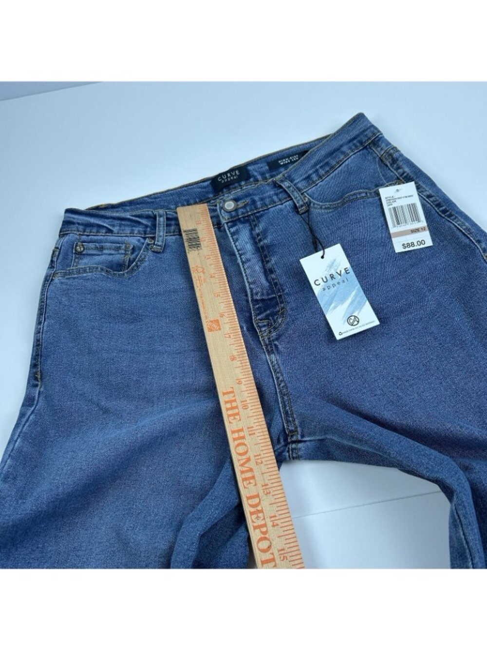 Curve Appeal High Rise Wide Leg  Jeans 12/31 Color Capri - Picture 9 of 13